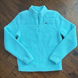 VINEYARD VINES Girls Aqua Fleece Pullover-LIKE NEW